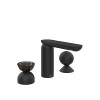 Смеситель для раковины Gessi Perle 74808 без донного клапана с вентилем-полусферой из муранского стекла Battuto и металлическим вентилем-сферой схема 10