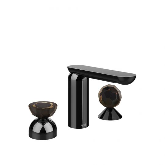 Смеситель для раковины Gessi Perle 74828 без донного клапана с вентилем-полусферой из муранского стекла Battuto и вентилем-сферой из муранского стекла Sfaccettato схема 3