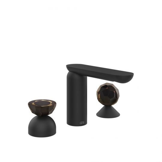 Смеситель для раковины Gessi Perle 74828 без донного клапана с вентилем-полусферой из муранского стекла Battuto и вентилем-сферой из муранского стекла Sfaccettato схема 10