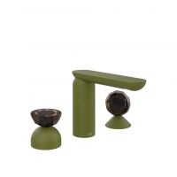 Смеситель для раковины Gessi Perle 74828 без донного клапана с вентилем-полусферой из муранского стекла Battuto и вентилем-сферой из муранского стекла Sfaccettato схема 13