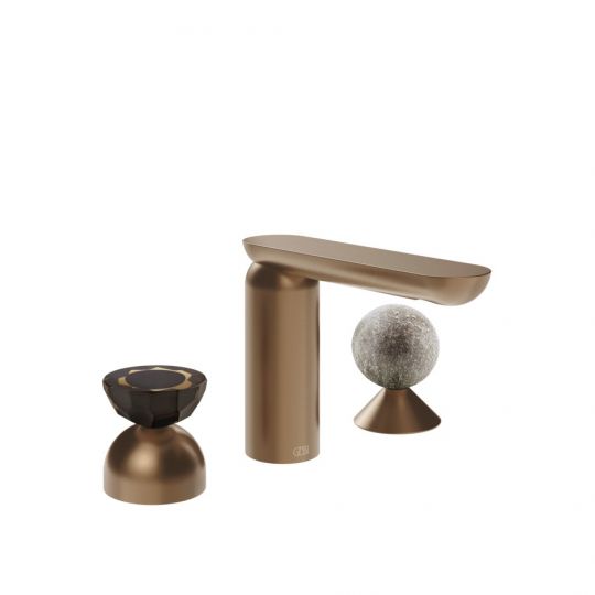 Смеситель для раковины Gessi Perle 74868 без донного клапана с вентилем-полусферой из муранского стекла Battuto и вентилем-сферой из муранского стекла Pulegoso схема 7