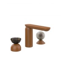 Смеситель для раковины Gessi Perle 74868 без донного клапана с вентилем-полусферой из муранского стекла Battuto и вентилем-сферой из муранского стекла Pulegoso схема 11