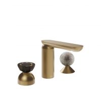 Смеситель для раковины Gessi Perle 74868 без донного клапана с вентилем-полусферой из муранского стекла Battuto и вентилем-сферой из муранского стекла Pulegoso схема 15