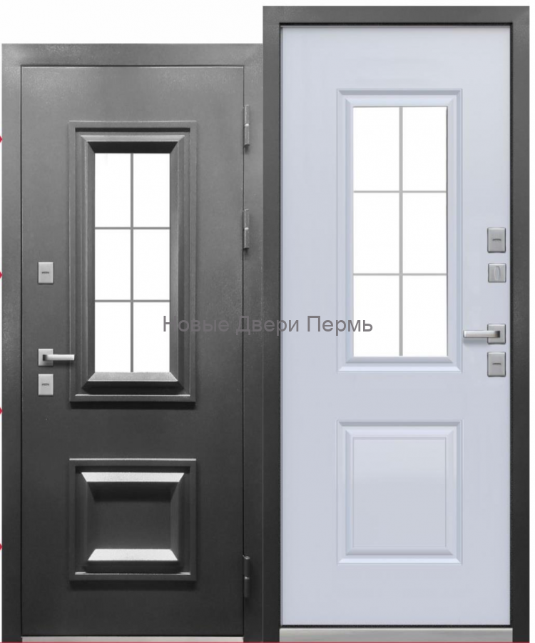 Входная дверь TERMO 3 Графит — тёплая дверь со стеклопакетом