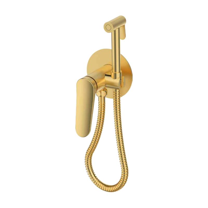 GAPPO | Divariçi Duş Kranı Təharət bide duşu ilə, mat qızılı rəng, latun