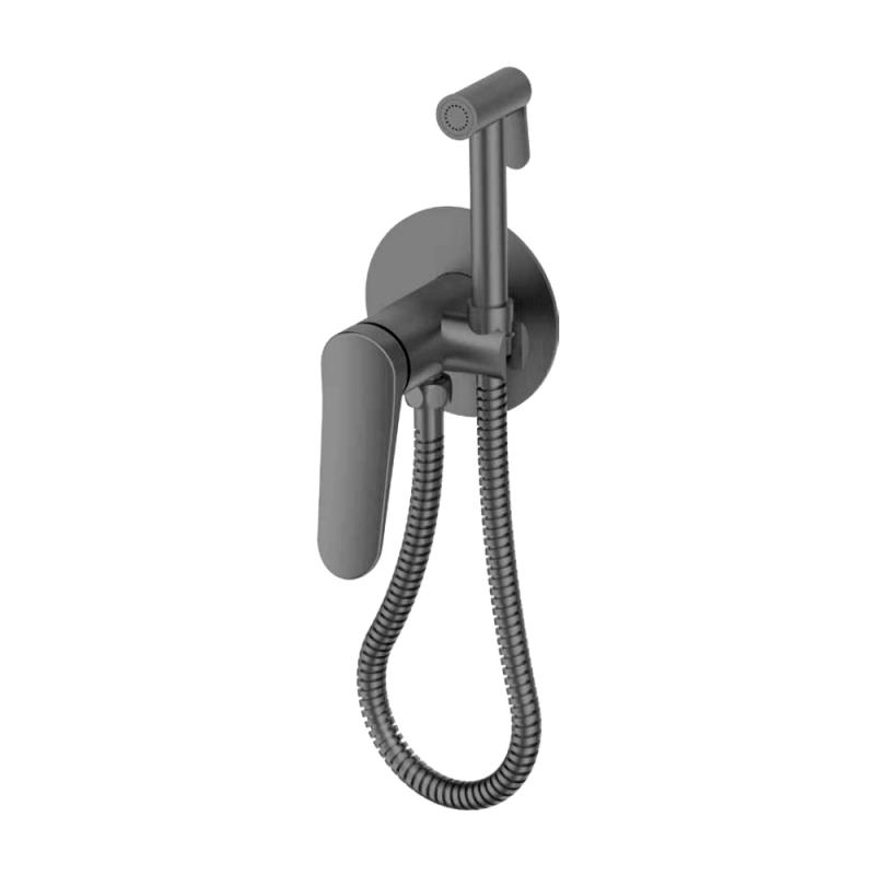 GAPPO | Divariçi Duş Kranı Təharət bide duşu ilə, mat boz (antrasit, qrafit) rəng, latun