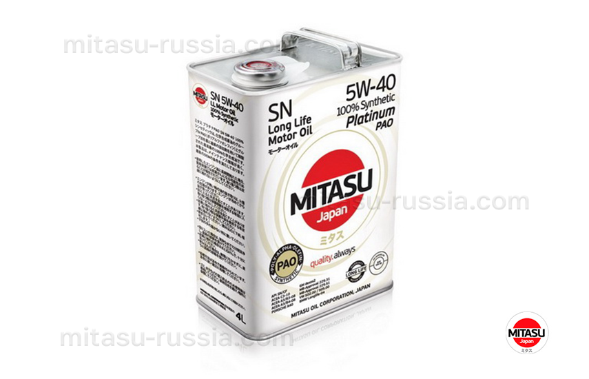 MITASU PLATINUM PAO SN 5W-40, 4л