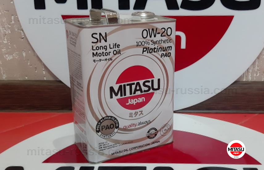MITASU PLATINUM PAO Plus SN 0W-20, 4л