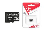 Карта памяти MicroSD 16GB SmartBuy Class10 UHS-1