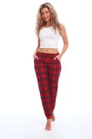 Брюки пижамные женские в клетку [красный-синий]