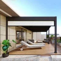 Пергола биоклиматическая Aquaviva Авангард Макс, монтаж к стене (ручное управление ламелями)