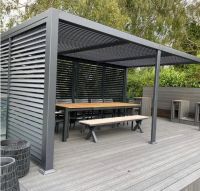 Пергола биоклиматическая Aquaviva Авангард Макс, монтаж к стене (ручное управление ламелями)