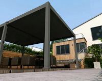 Пергола биоклиматическая Aquaviva Авангард Макс, монтаж к стене (ручное управление ламелями)