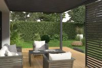 Пергола биоклиматическая Aquaviva Модерн, монтаж к стене (электрическое управление ламелями)
