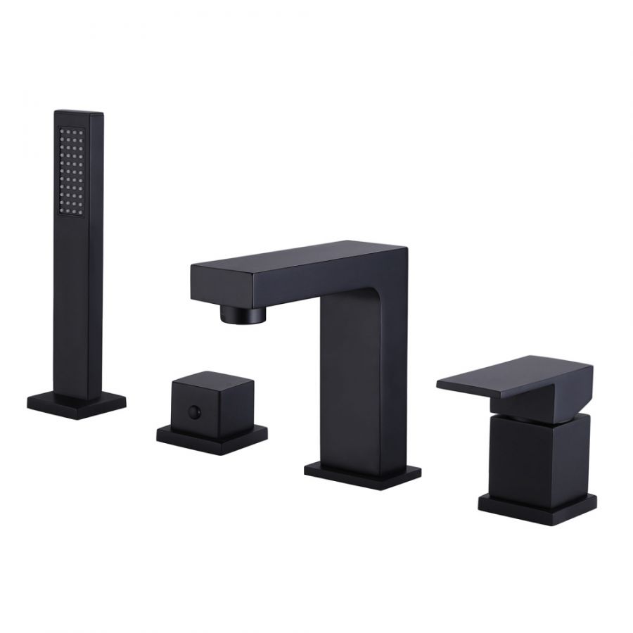 Смеситель ABBER Daheim AF8213B На борт ванны, черный матовый