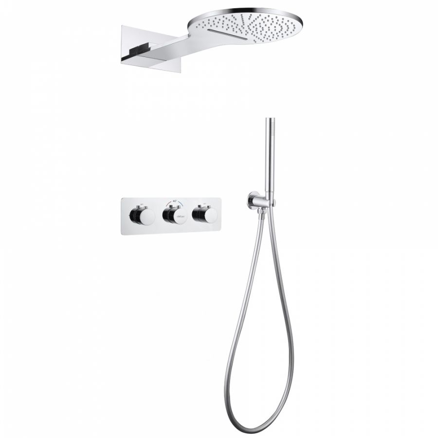 Душевая система ABBER Wasser Kreis AF8151 скрытого монтажа без излива, термостат, хром