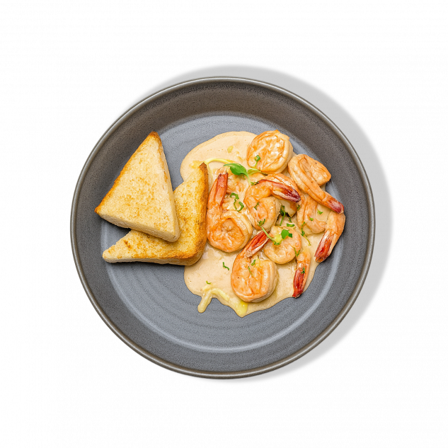 Креветки в сливочно-сырном соусе