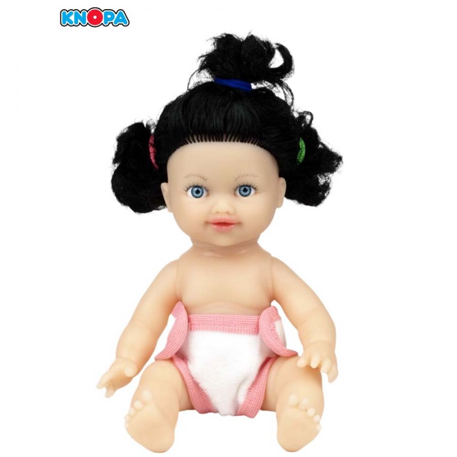 Пупс девочка в памперсе брюнетка (22 см)