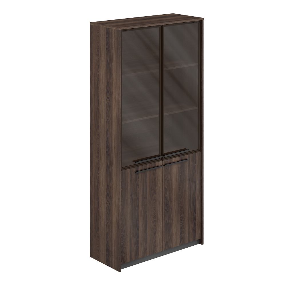 Шкаф высокий комбинированный с дверьми со стеклом в алюминиевой раме, 940х410х1994