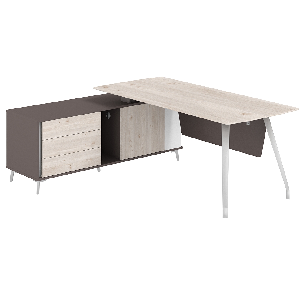 Стол руководителя 1800х820х750 на опорной тумбе левой