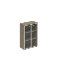 Шкаф средний 800х400х1200 со стеклом, з.ст ЛДСП
