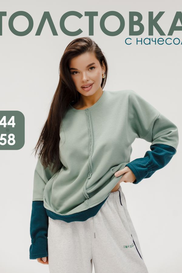 Толстовка женская с начесом [зеленый]
