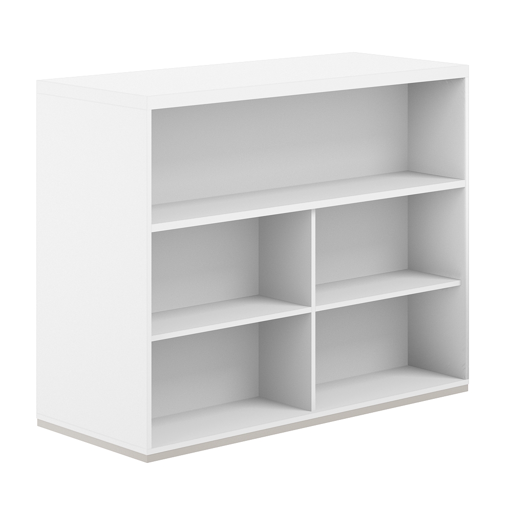 Стеллаж-комбо 2-стор. 1438 с топом, с экраном ЛДСП