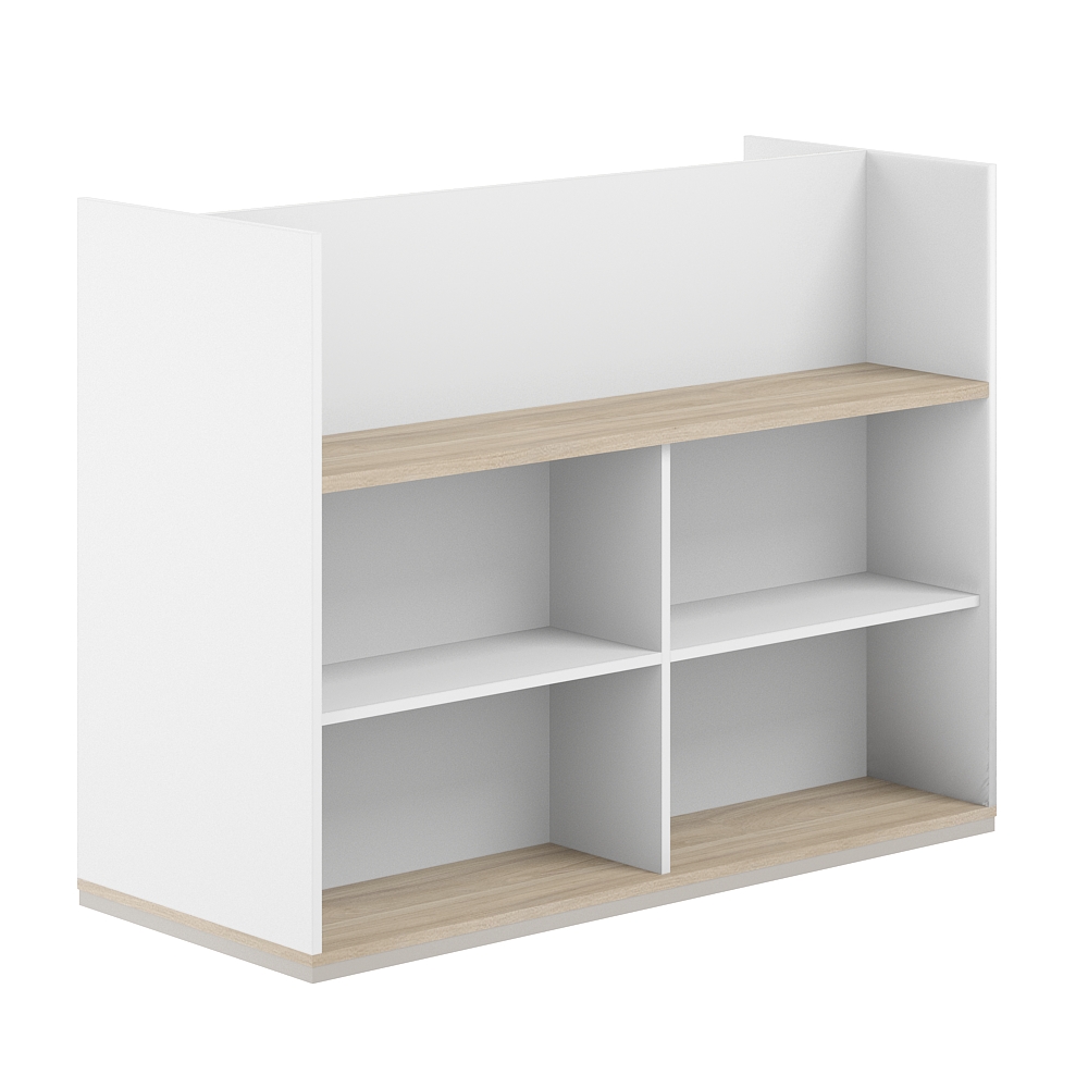 Стеллаж-комбо 2-стор. 1438, с экраном ЛДСП