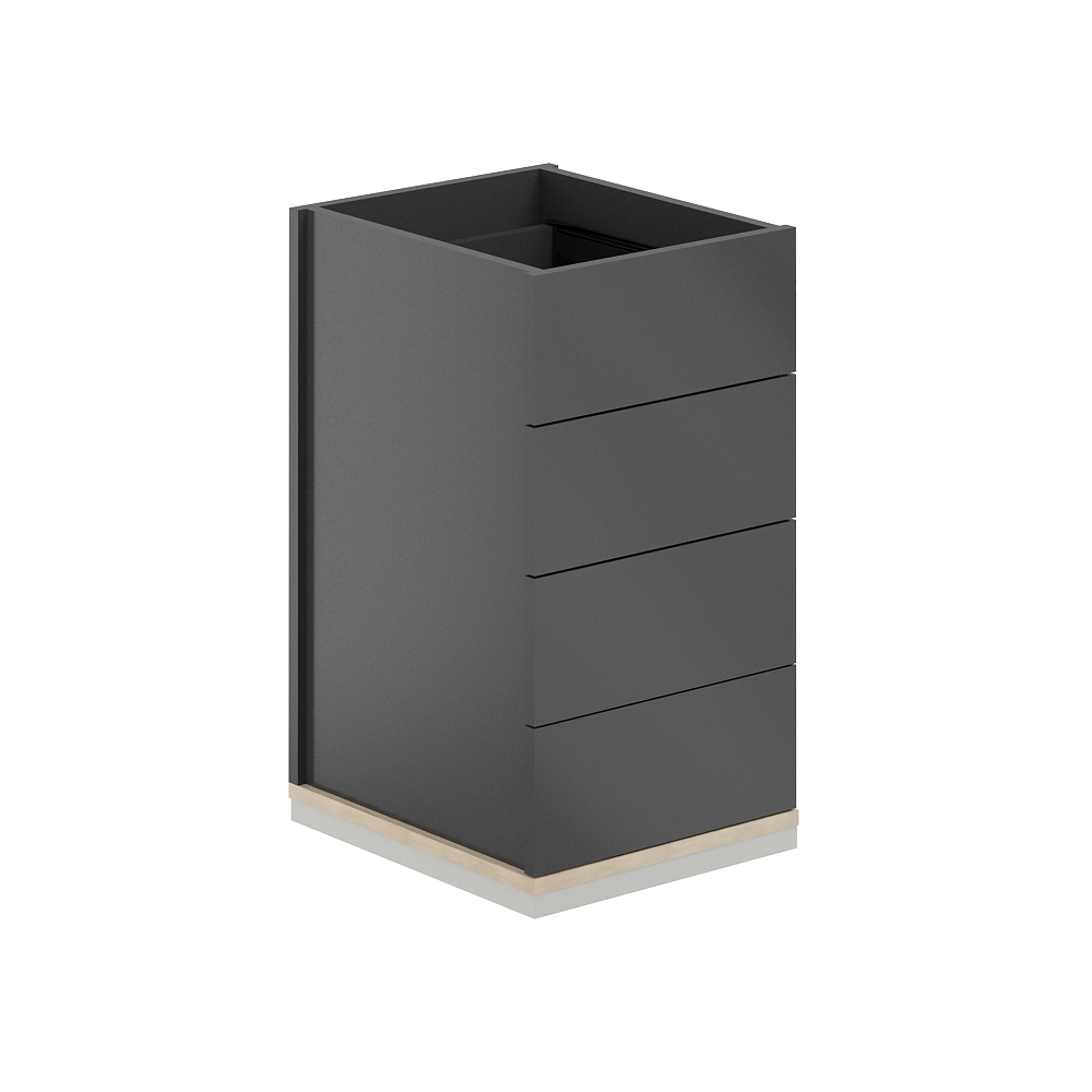 Тумба приставная 4 ящика метаб.