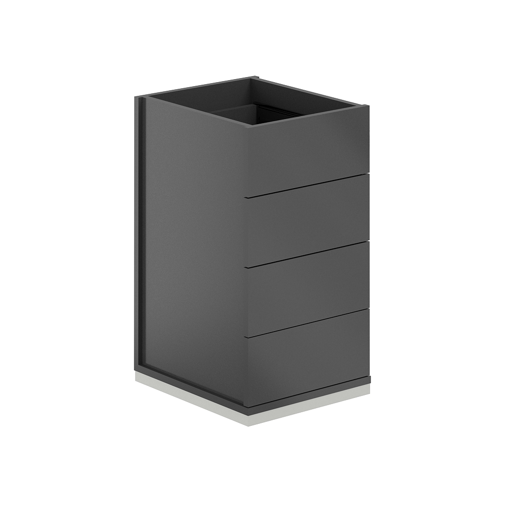 Тумба приставная 4 ящика метаб.