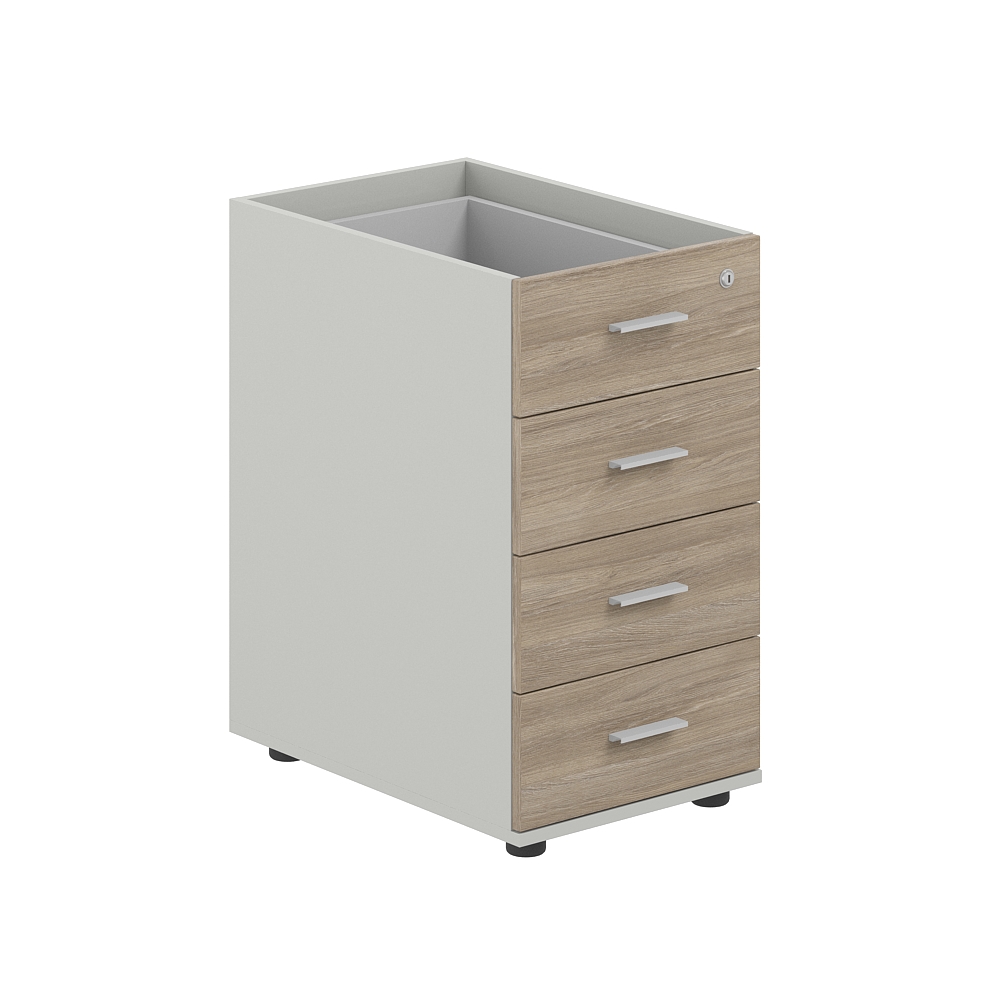 Тумба приставная 400х600х725 с 4 ящ.(метаб), с замком без топа