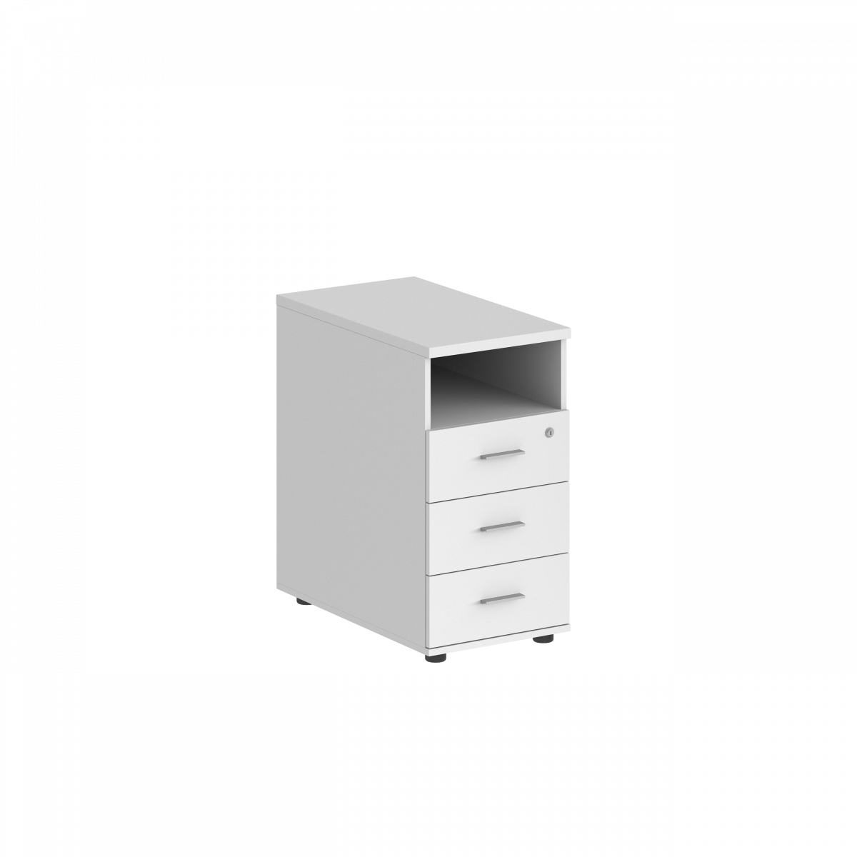 Тумба приставная 400х800х725 с 3 ящ. и нишей, с замком без топа