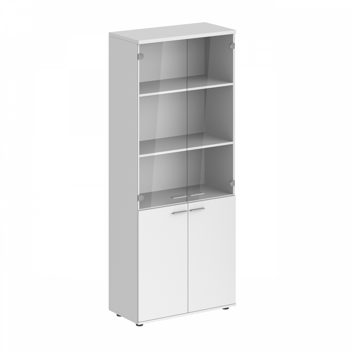 Шкаф высокий 800х400х1955, 4-х дв., со стеклом, з.ст ЛДСП