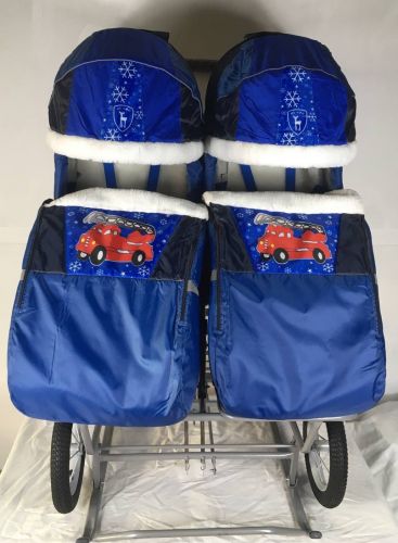 Санки-коляска для двойни (пожарная машина-с)