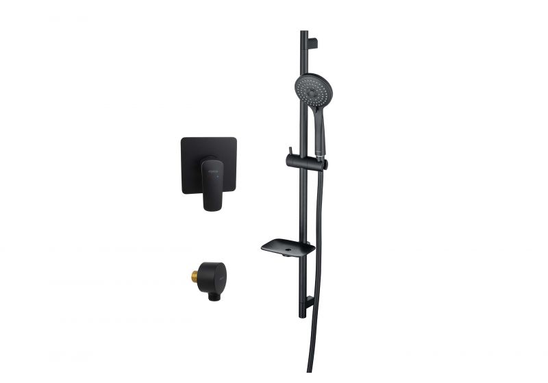 Душевой комплект встраиваемый Aquatek ВЕГА, черный матовый AQ1076MB