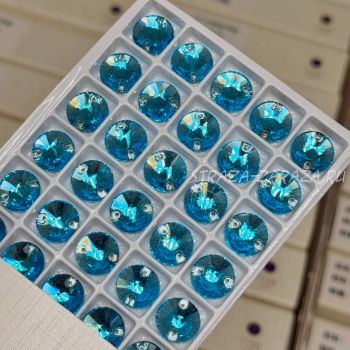 DeLuxe Пришивные Стразы Aqua Риволи 12 мм