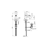 Смеситель для биде Gessi Perle 74307 с донным клапаном с вентилем из камня Onyx Cola схема 2