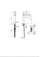 Смеситель для раковины Gessi Perle 74353 высокий с донным клапаном и вентилем из камня Onyx Cola схема 2 Смеситель для раковины Gessi Perle 74353 высокий с донным клапаном и вентилем из камня Onyx Cola схема 2