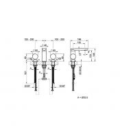 Смеситель для раковины Gessi Perle 74355 без донного клапана с вентилями-сферами из камня Onyx Cola и Onyx Green схема 2
