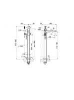Смеситель для ванны Gessi Perle 74429 напольный с ручным душем и переключателем с вентилем из муранского стекла Battuto схема 2