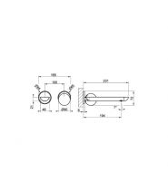 Смеситель для раковины Gessi Perle 74488 встраиваемый с вентилем-сферой из муранского стекла Battuto схема 2