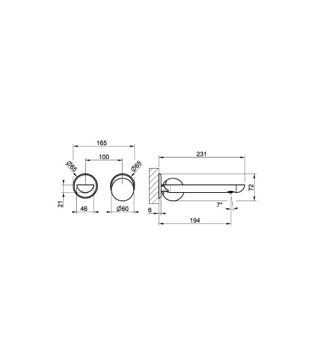Смеситель для раковины Gessi Perle 74488 встраиваемый с вентилем-сферой из муранского стекла Battuto схема 2