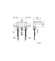 Смеситель для раковины Gessi Perle 74555 без донного клапана с вентилями-сферами из камня Onyx Green схема 2