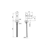 Смеситель для раковины Gessi Perle 74602 низкий с вентилем из муранского стекла Pulegoso без донного клапана схема 2