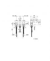 Смеситель для раковины Gessi Perle 74828 без донного клапана с вентилем-полусферой из муранского стекла Battuto и вентилем-сферой из муранского стекла Sfaccettato схема 2