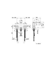 Смеситель для раковины Gessi Perle 74996 без донного клапана с металлическими вентилями-полусферами схема 2