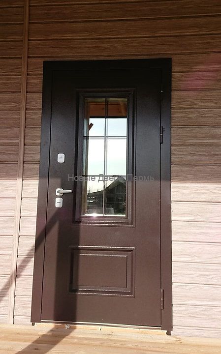 Входная дверь TERMO 3 Шоколад — тёплая дверь со стеклом