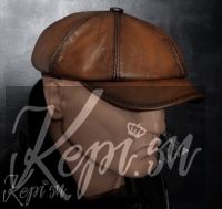 Кепка кожаная Камбэк восьмиклинка, шапка хулиганка