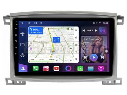 Магнитола Toyota Land Cruiser 100 2002-2007, климат, рамка серебро, Farcar (TM457/1166M)