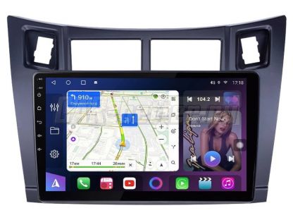 Магнитола Toyota Yaris 2, Platz, Vitz (XP90) 2005-2010, рамка черная, Farcar (TM3022M)